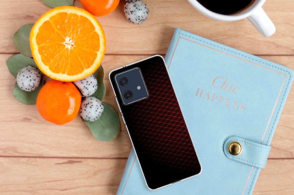 Motorola Edge 40 Neo TPU bumper Geruit Rood