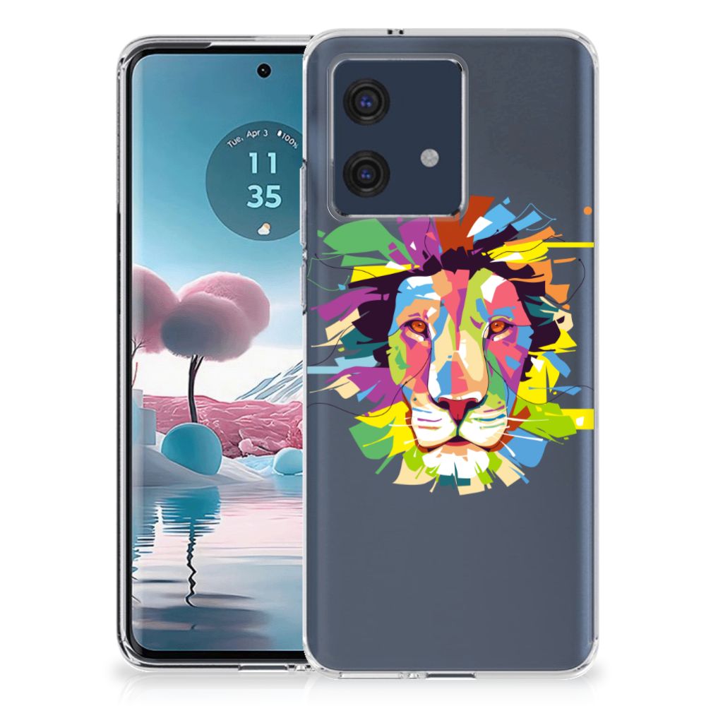 Motorola Edge 40 Neo Telefoonhoesje met Naam Lion Color telefoonhoesje lion design vooraanzicht