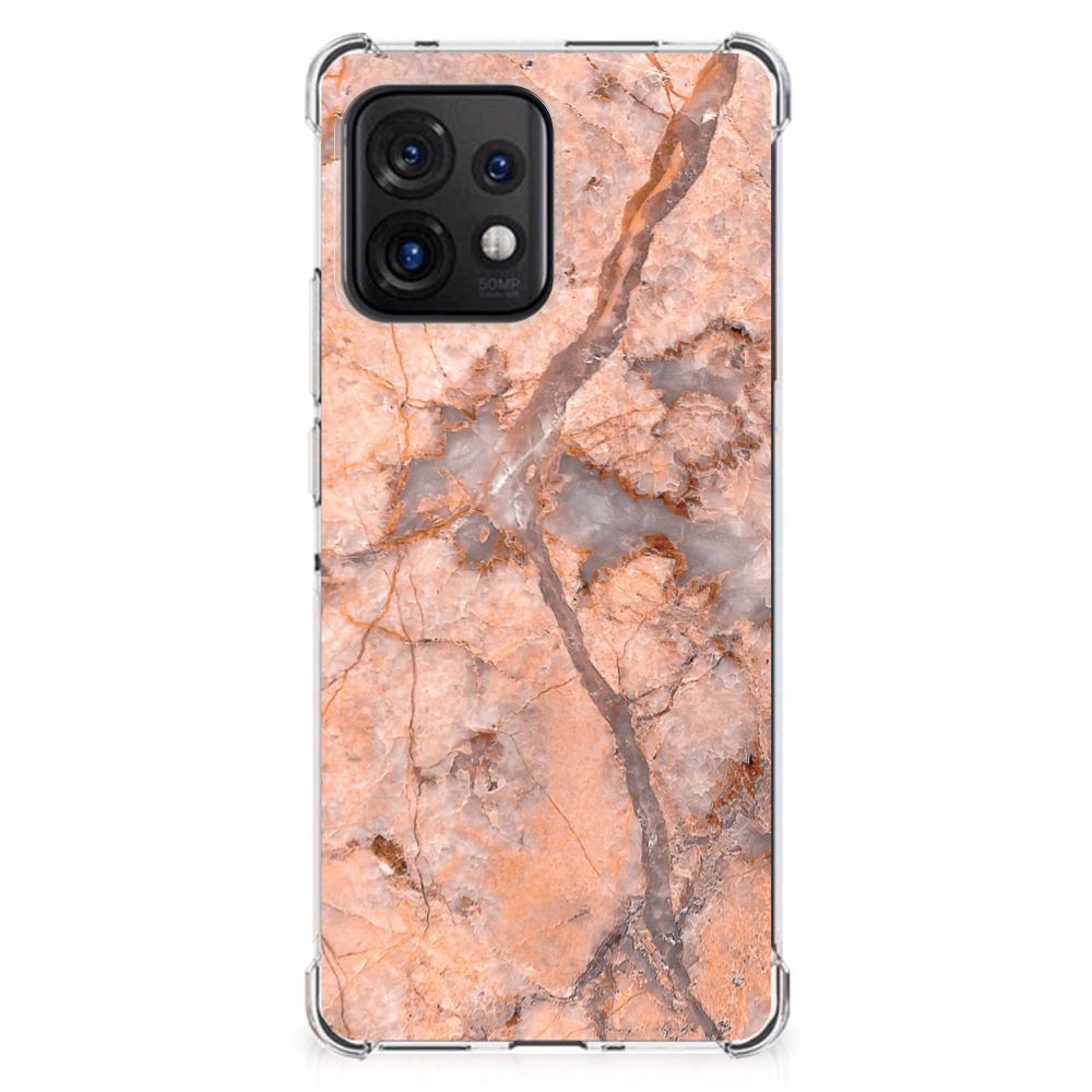 Motorola Edge 40 Pro Anti-Shock Hoesje Marmer Oranje B2C Telecom