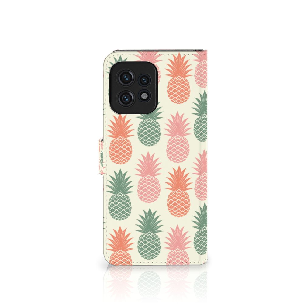 Motorola Edge 40 Pro Book Cover Ananas boekhoes ananas design voorkant