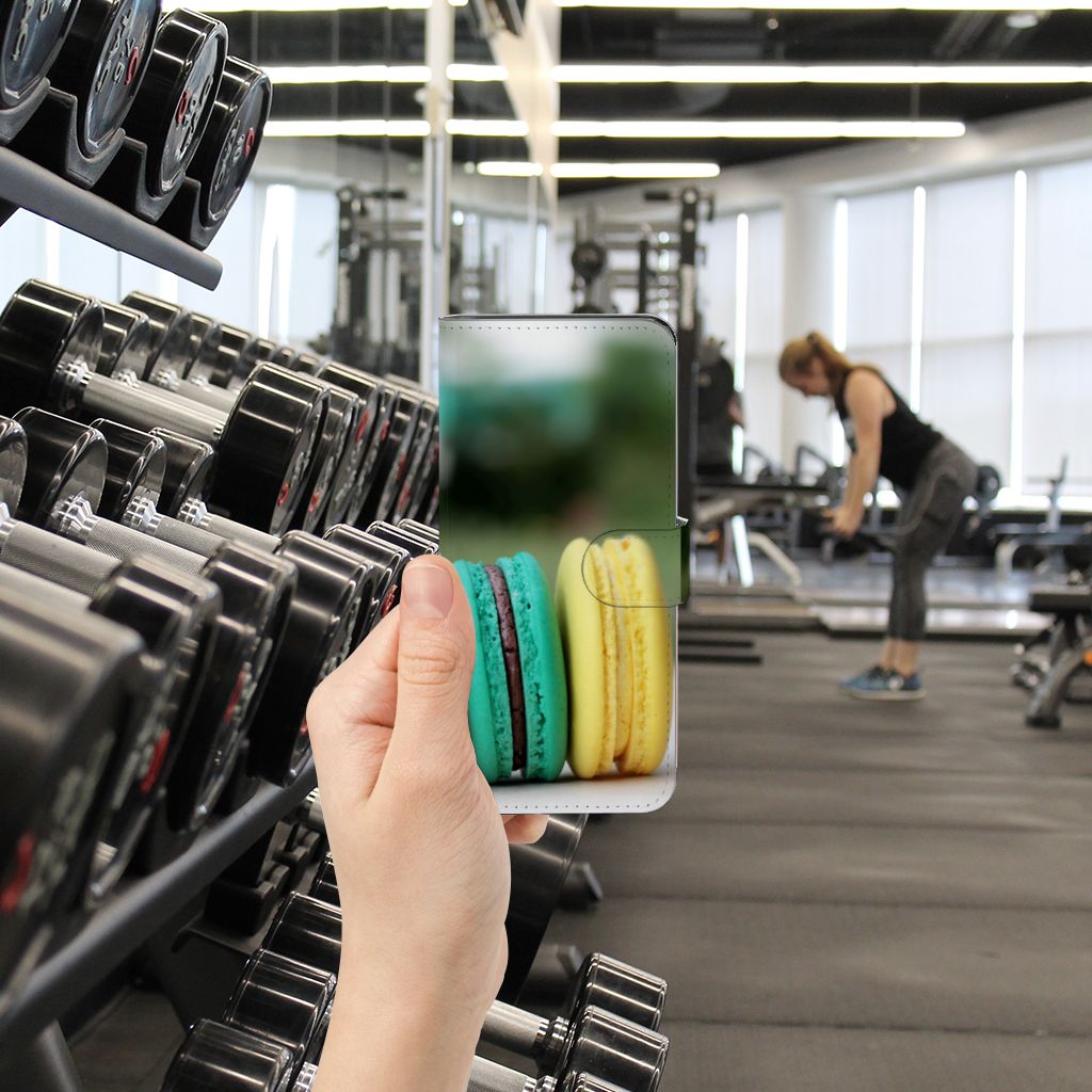 Motorola Edge 40 Pro Book Cover Macarons macarons smartphone hand fitness gym