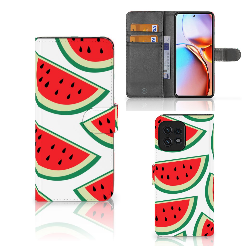 Motorola Edge 40 Pro Book Cover Watermelons boekhoes watermeloen design open aanzicht