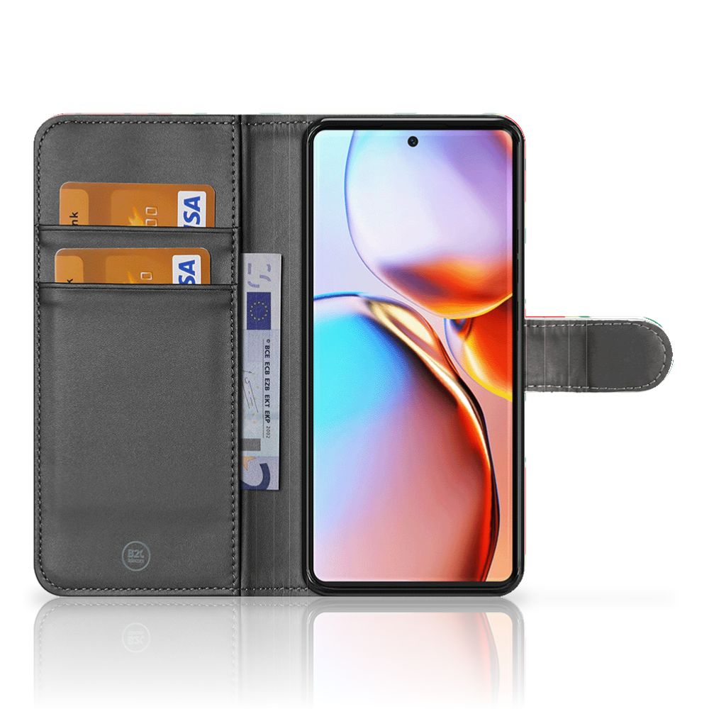 Motorola Edge 40 Pro Book Cover Watermelons boekhoes gaatjes voor pasjes aanzicht