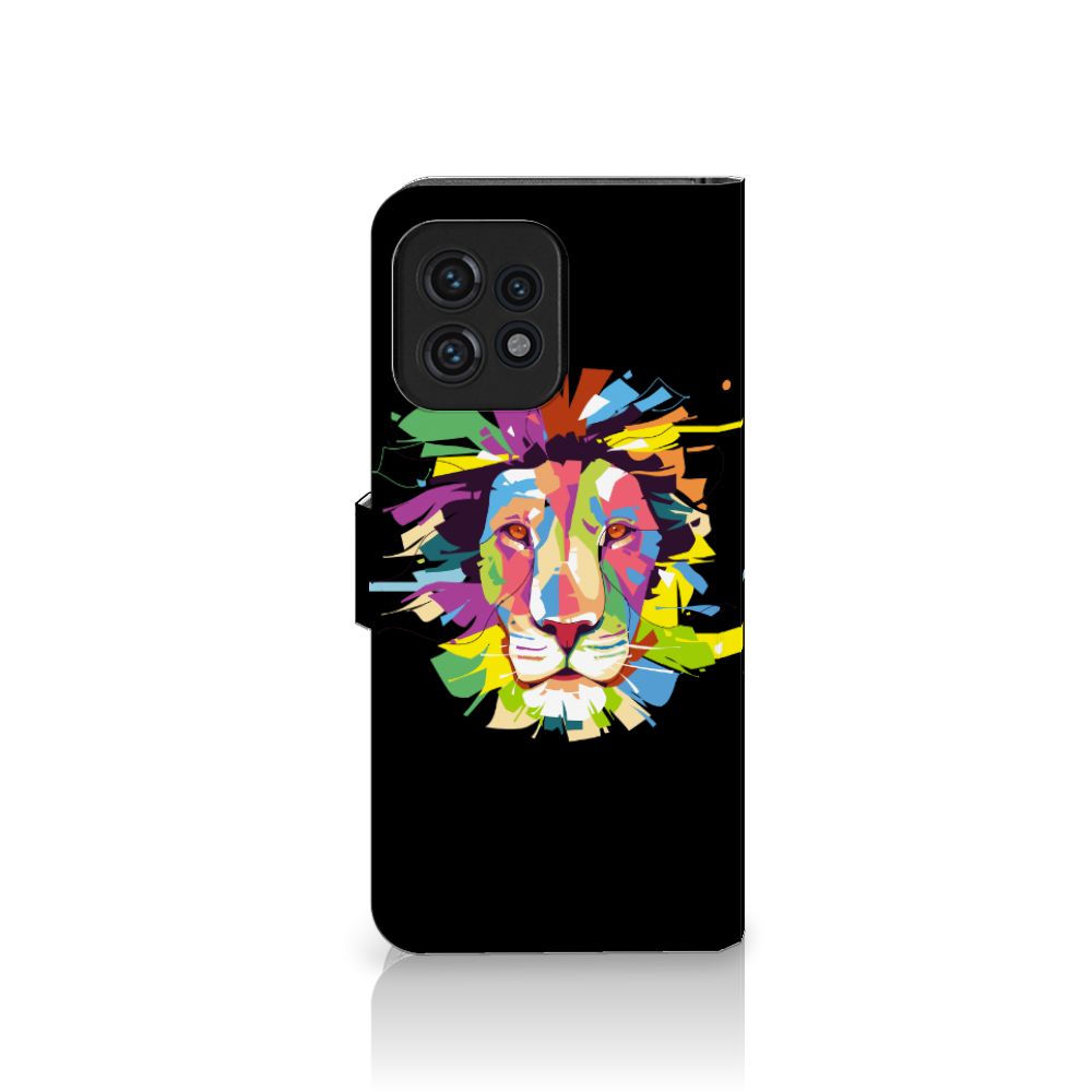 Motorola Edge 40 Pro Leuk Hoesje Lion Color telefoonhoesje design lion aanzicht