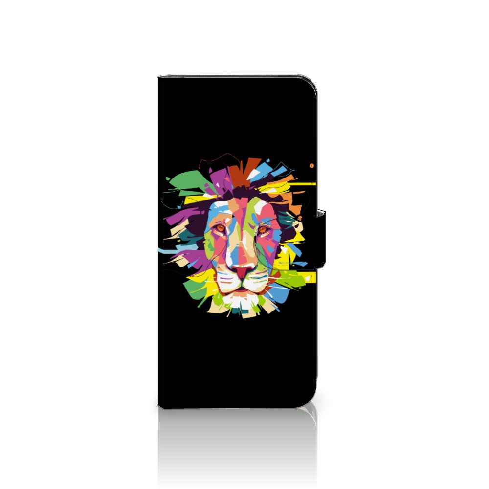 Motorola Edge 40 Pro Leuk Hoesje Lion Color voorkant kleurrijk ontwerp