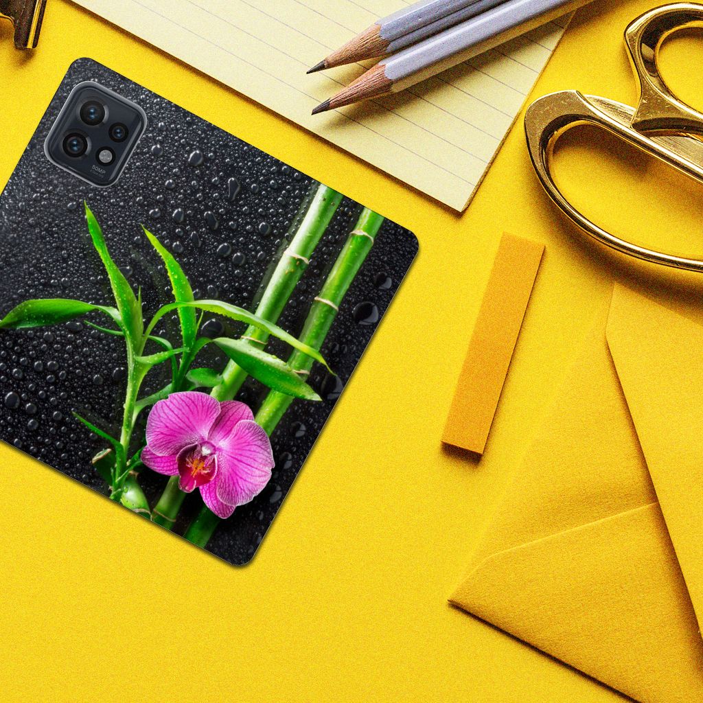 Motorola Edge 40 Pro Smart Cover Orchidee design hoesje aanzicht