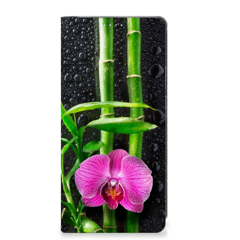 Motorola Edge 40 Pro Smart Cover Orchidee design hoesje aanzicht