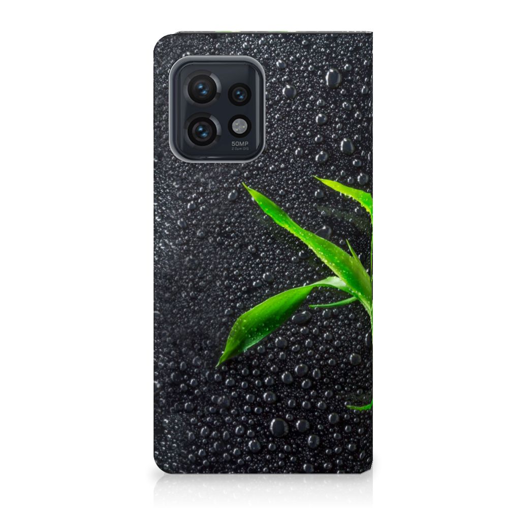 Motorola Edge 40 Pro Smart Cover Orchidee design hoesje aanzicht