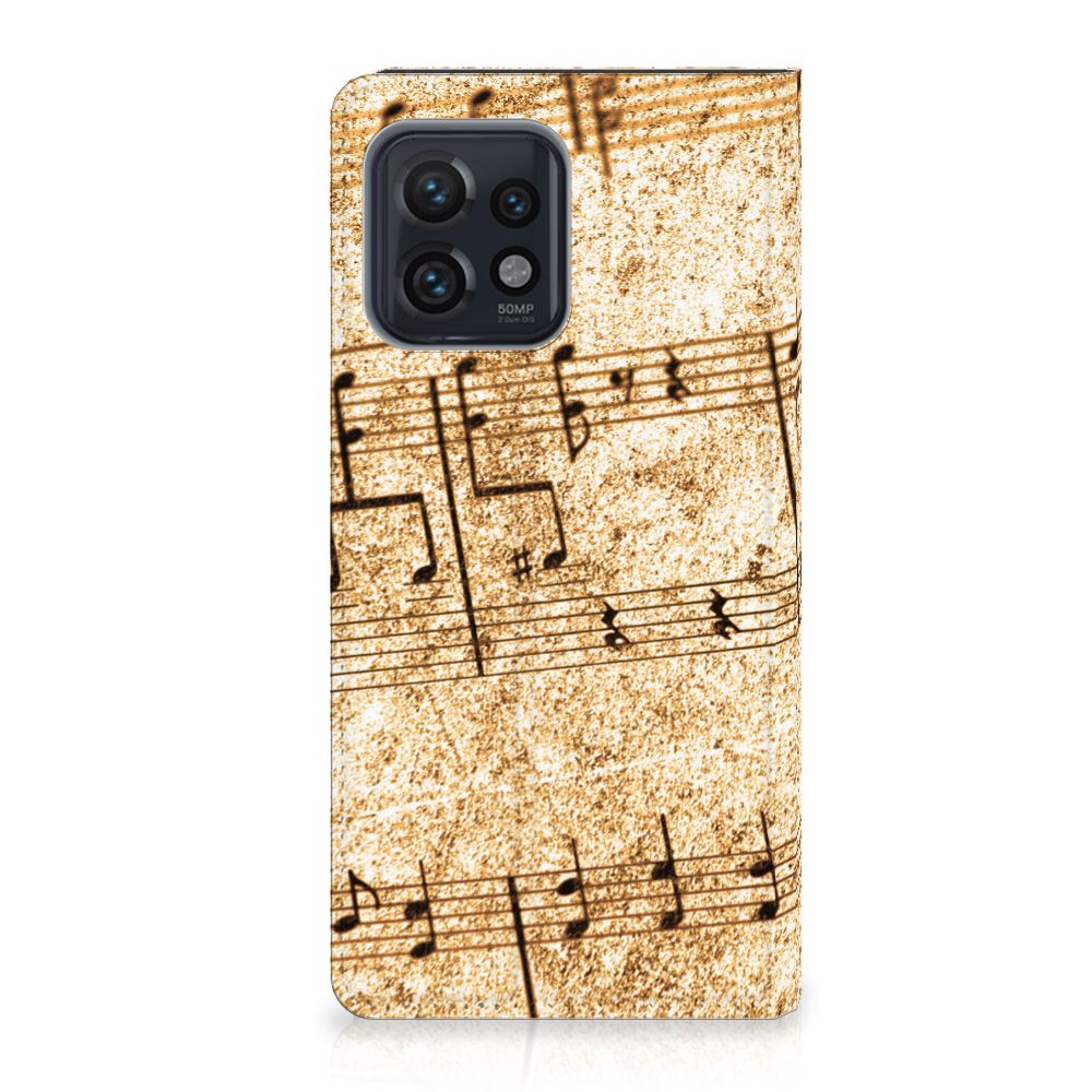 Motorola Edge 40 Pro Stand Case Bladmuziek bladmuziek design voorkant
