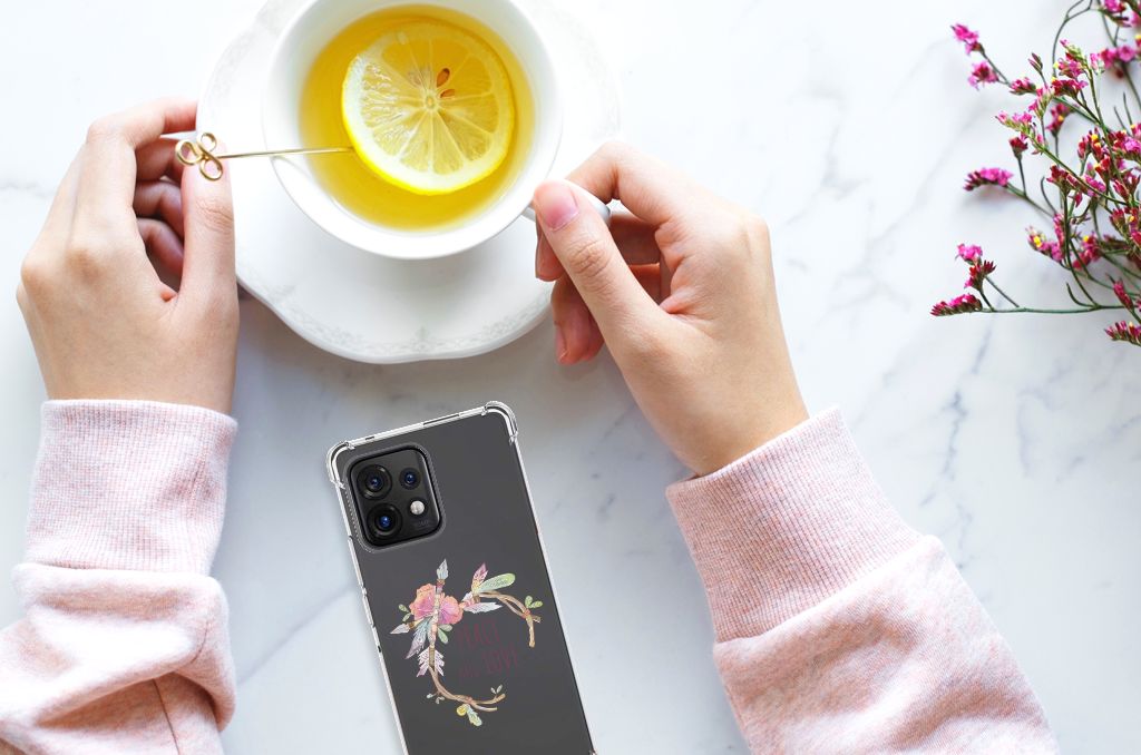 Motorola Edge 40 Pro Stevig Bumper Hoesje Boho Text B2C Telecom