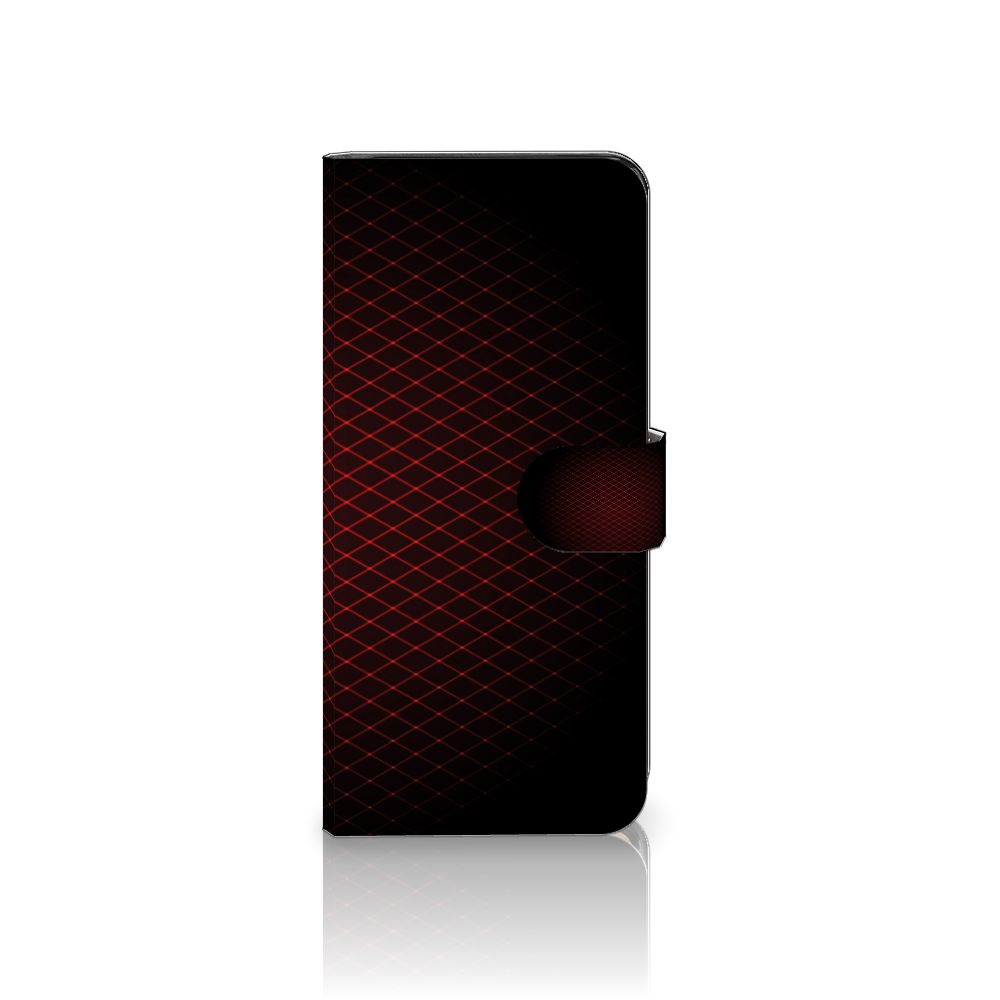 Motorola Edge 40 Pro Telefoon Hoesje Geruit Rood met strak design en ruimte voor 3 pasjes.