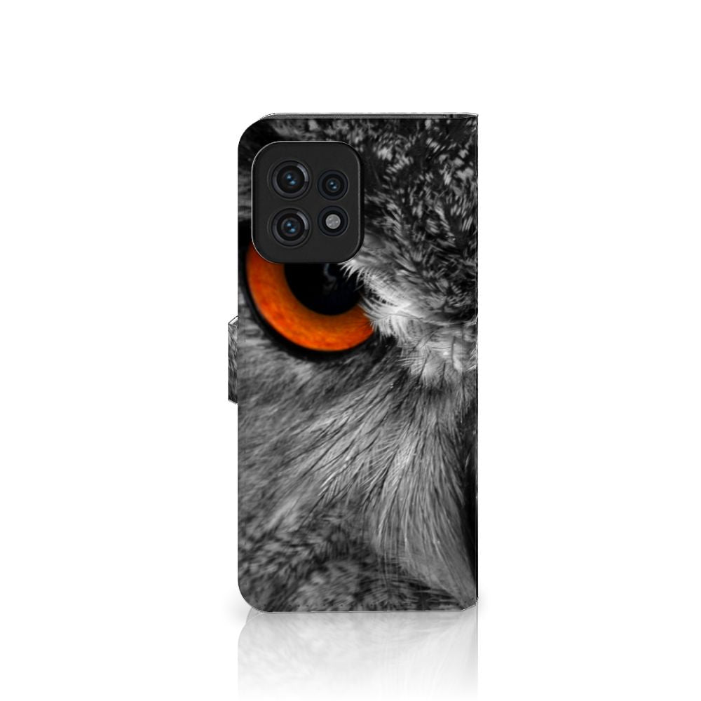 Motorola Edge 40 Pro Telefoonhoesje met Pasjes Uil uil design voorkant