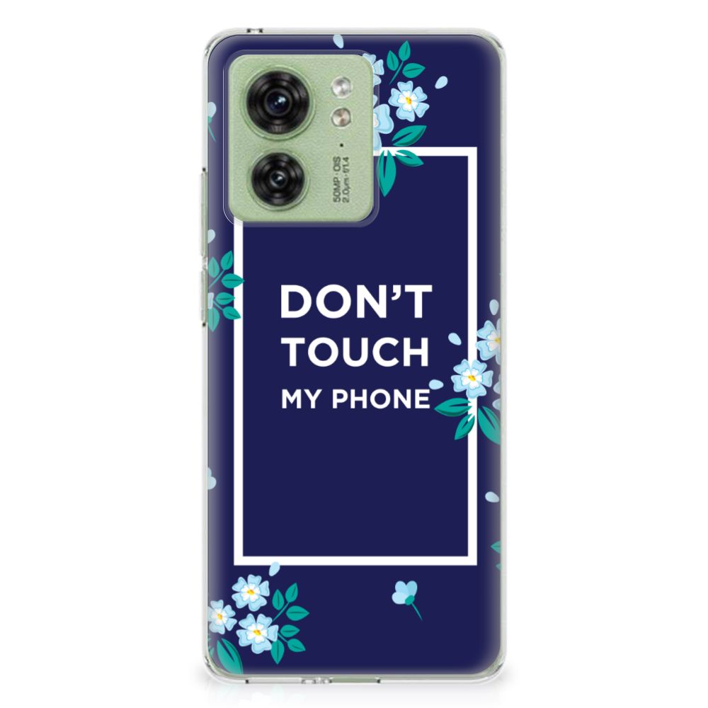 Motorola Edge 40 Silicone-hoesje Flowers Blue DTMP achterkant