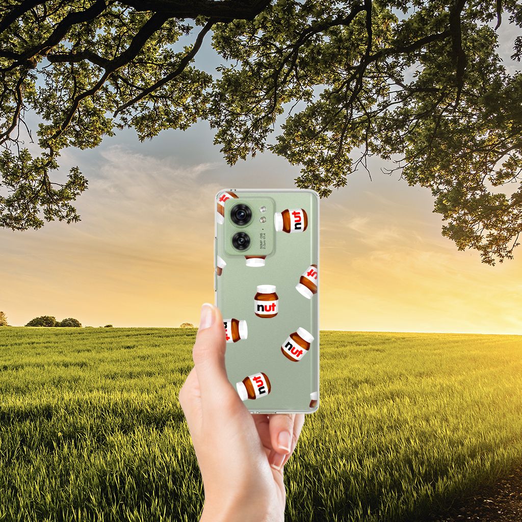 Motorola Edge 40 Siliconen Case Nut Jar telefoonhoesje Nut Jar design aanzicht
