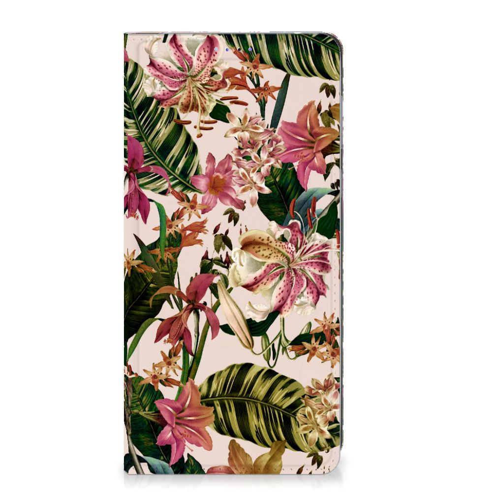 Motorola Edge 40 Smart Cover Flowers bloemen design voorkant