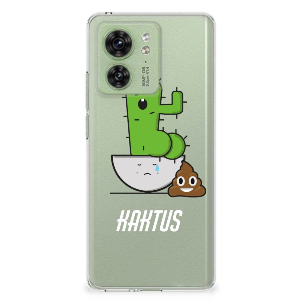 Motorola Edge 40 Telefoonhoesje met Naam Cactus Poo