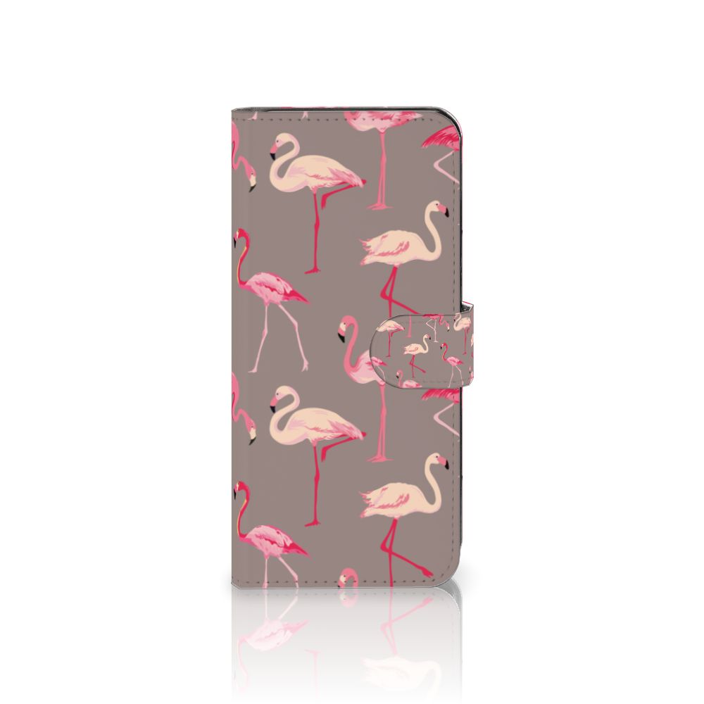 Motorola Edge 40 Telefoonhoesje met Pasjes Flamingo hoesje flamingo design voorkant
