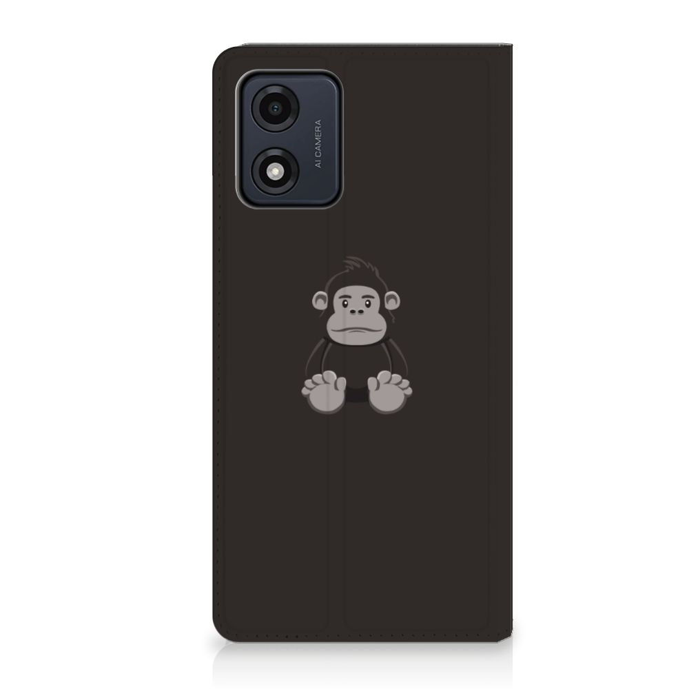 Motorola Moto E13 4G Magnet Case Gorilla telefoonhoesje gorilla design voorkant