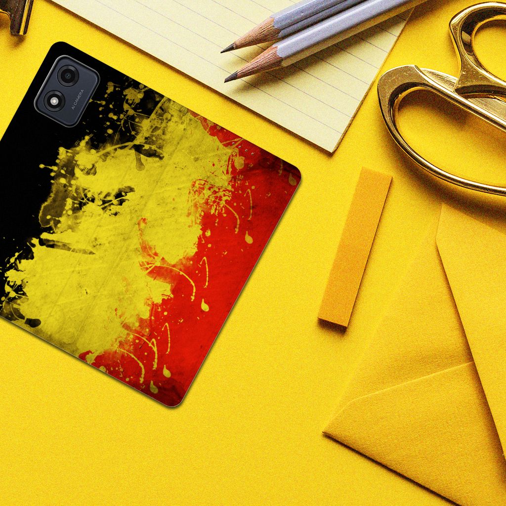 Motorola Moto E13 4G Standcase België design Belgische kleuren aanzicht