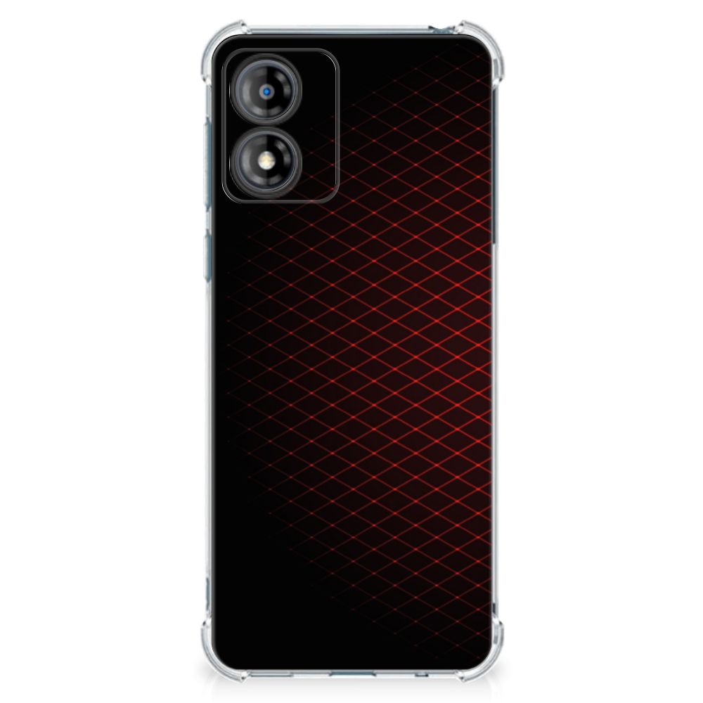 Motorola Moto E13 Doorzichtige Silicone Hoesje Geruit Rood B2C Telecom