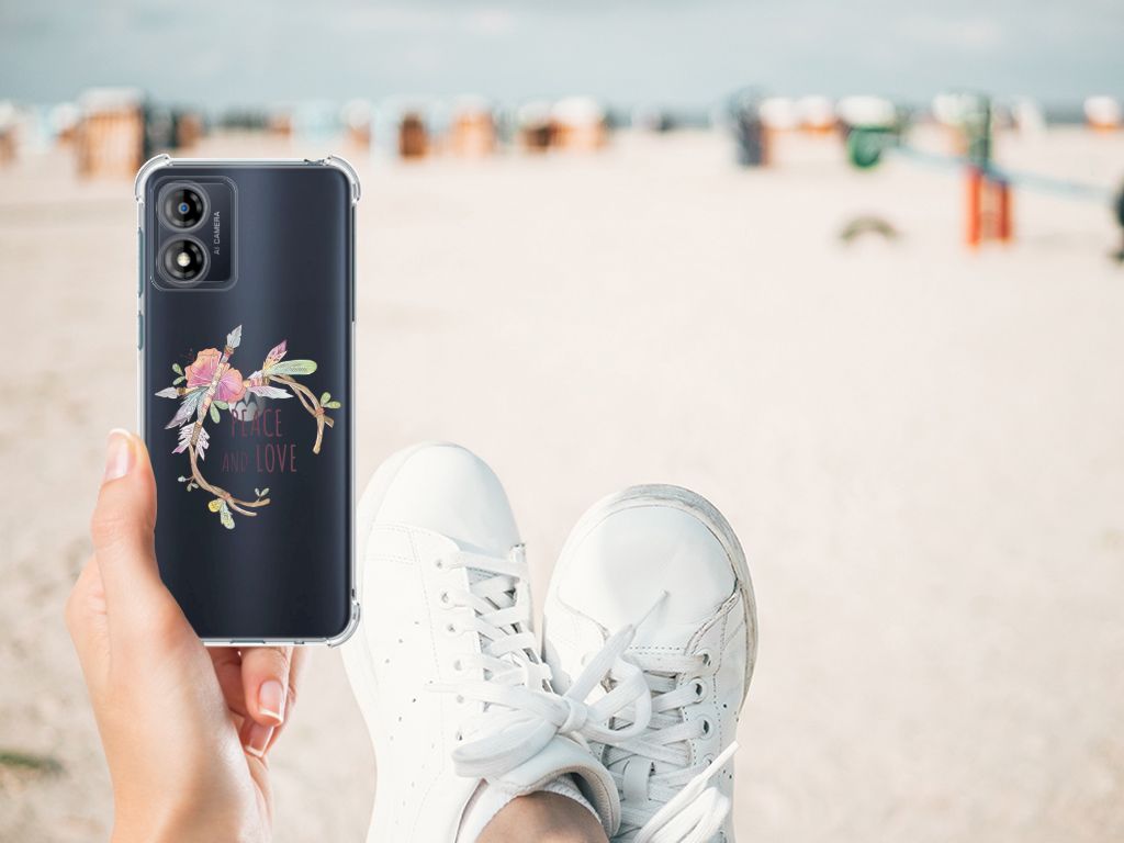 Motorola Moto E13 Stevig Bumper Hoesje Boho Text B2C Telecom