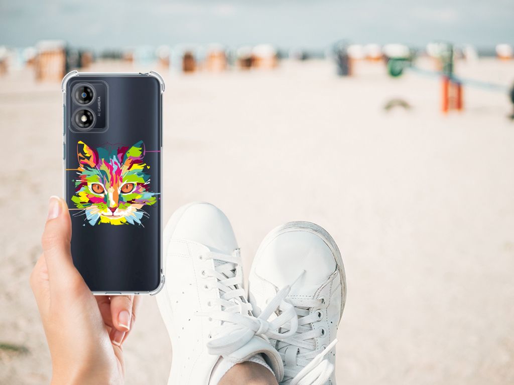 Motorola Moto E13 Stevig Bumper Hoesje Cat Color B2C Telecom