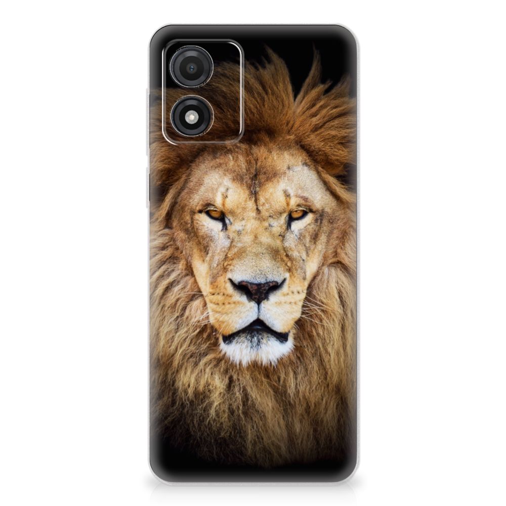 Motorola Moto E13 TPU Hoesje Leeuw leeuw design achterkant