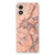 Motorola Moto E13 TPU Siliconen Hoesje Marmer Oranje achterzijde design view