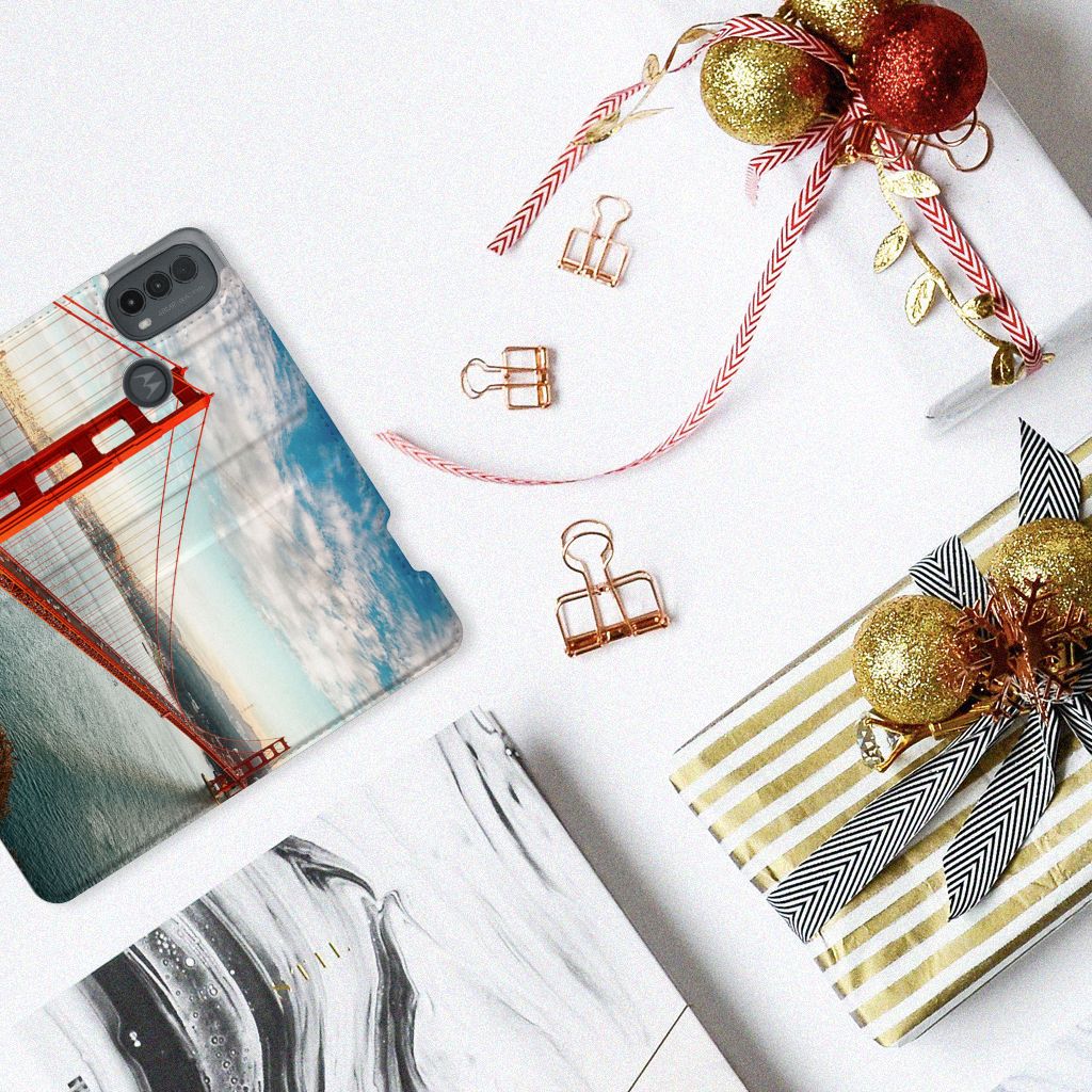 Motorola Moto E20 Book Cover Golden Gate Bridge aanzicht