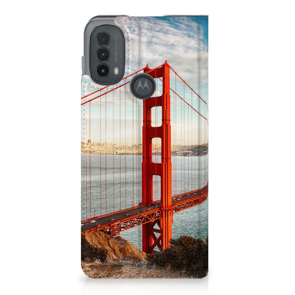 Motorola Moto E20 Book Cover Golden Gate Bridge front