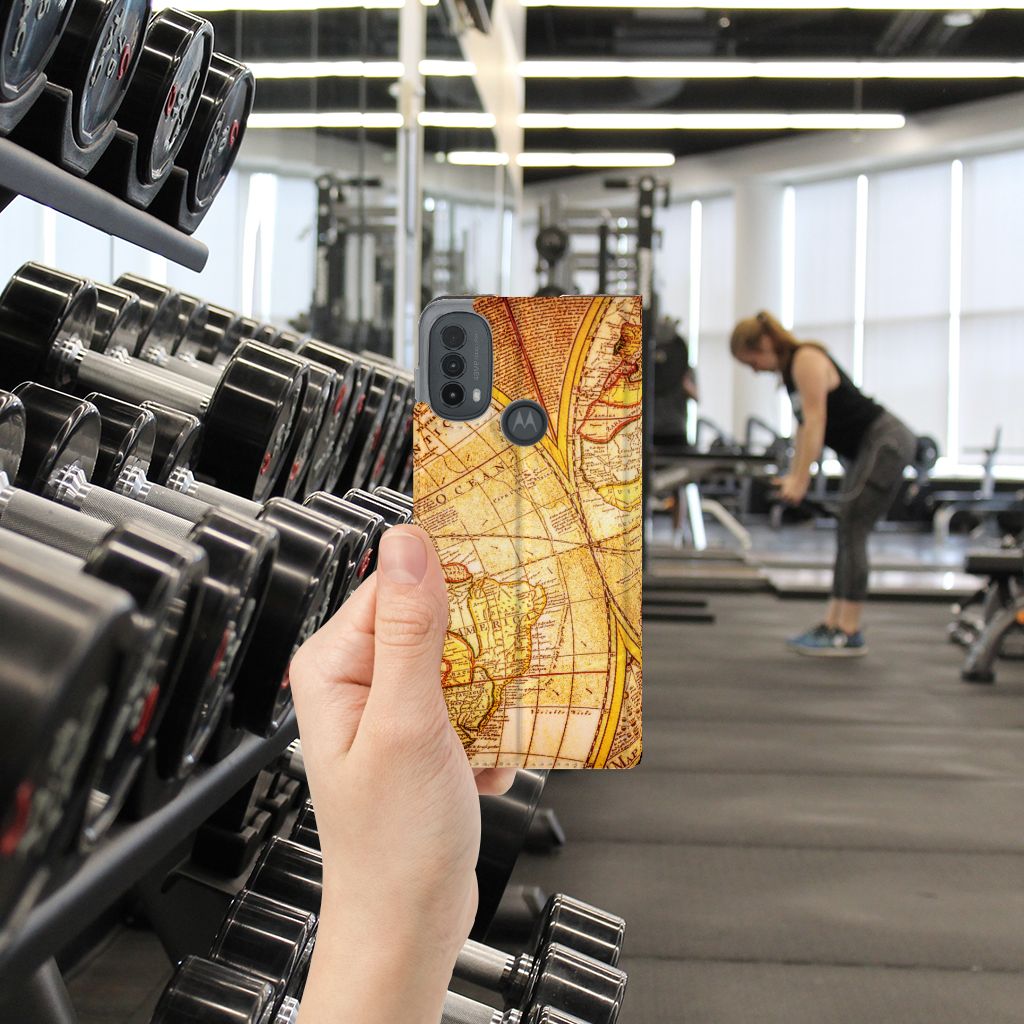 Motorola Moto E20 Book Cover Kompas designkompas hand gym