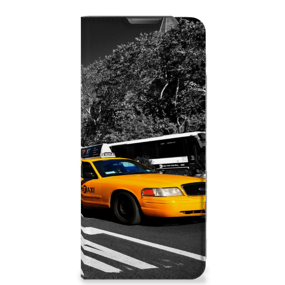 Motorola Moto E20 Book Cover New York Taxi design hoesje voorzijde