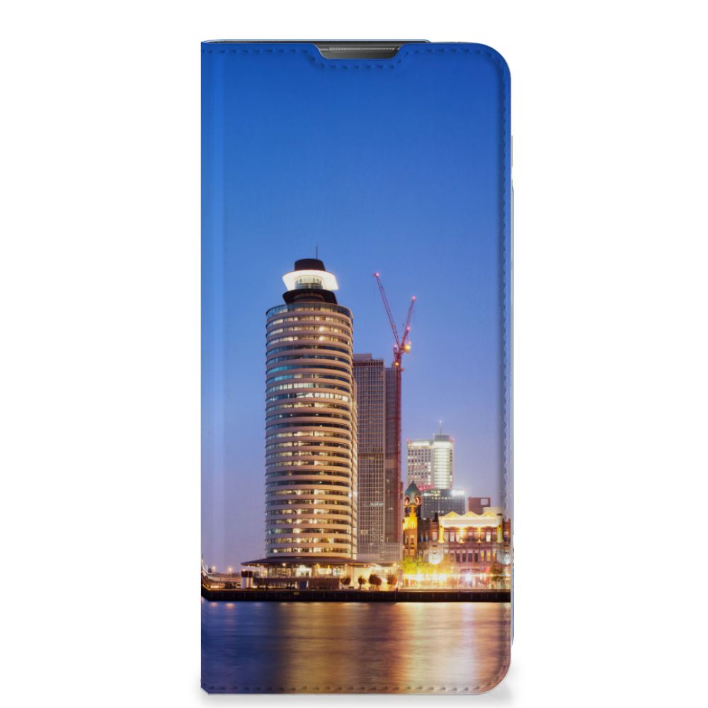 Motorola Moto E20 Book Cover Rotterdam hoesje Rotterdamse skyline aanzicht