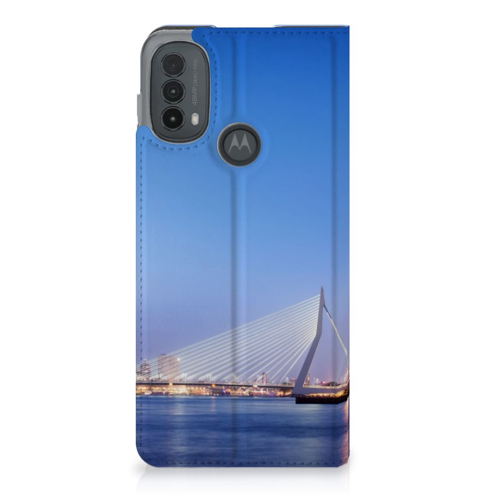Motorola Moto E20 Book Cover Rotterdam hoesje skyline rotterdam aanzicht