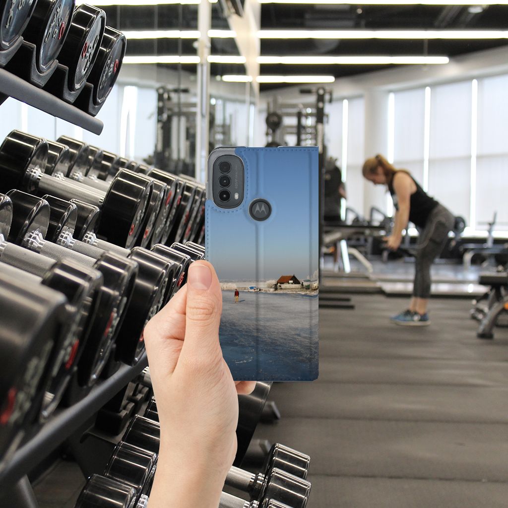 Motorola Moto E20 Book Cover Schaatsers hand sportzaal fitness