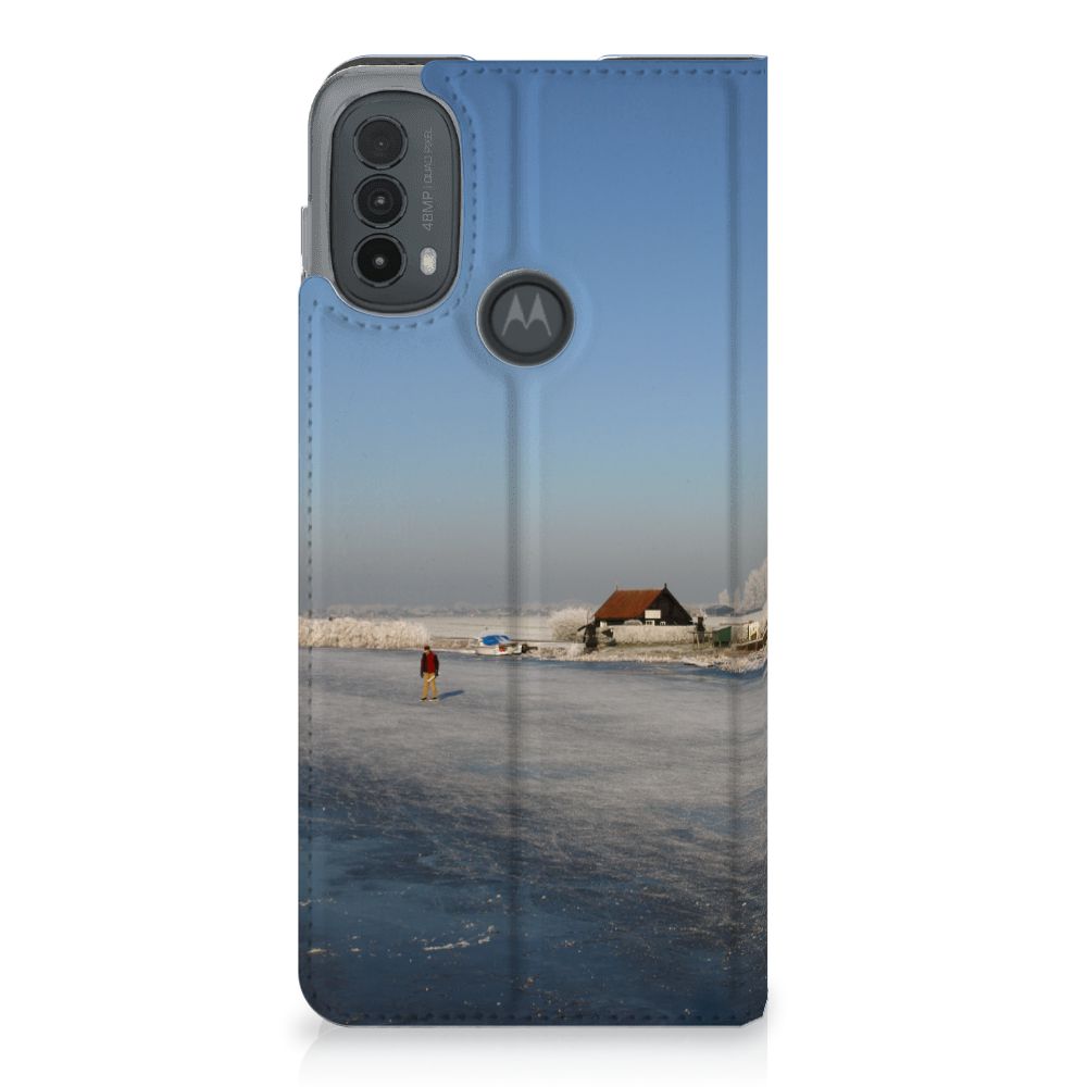 Motorola Moto E20 Book Cover Schaatsers schaatsers design voorkant