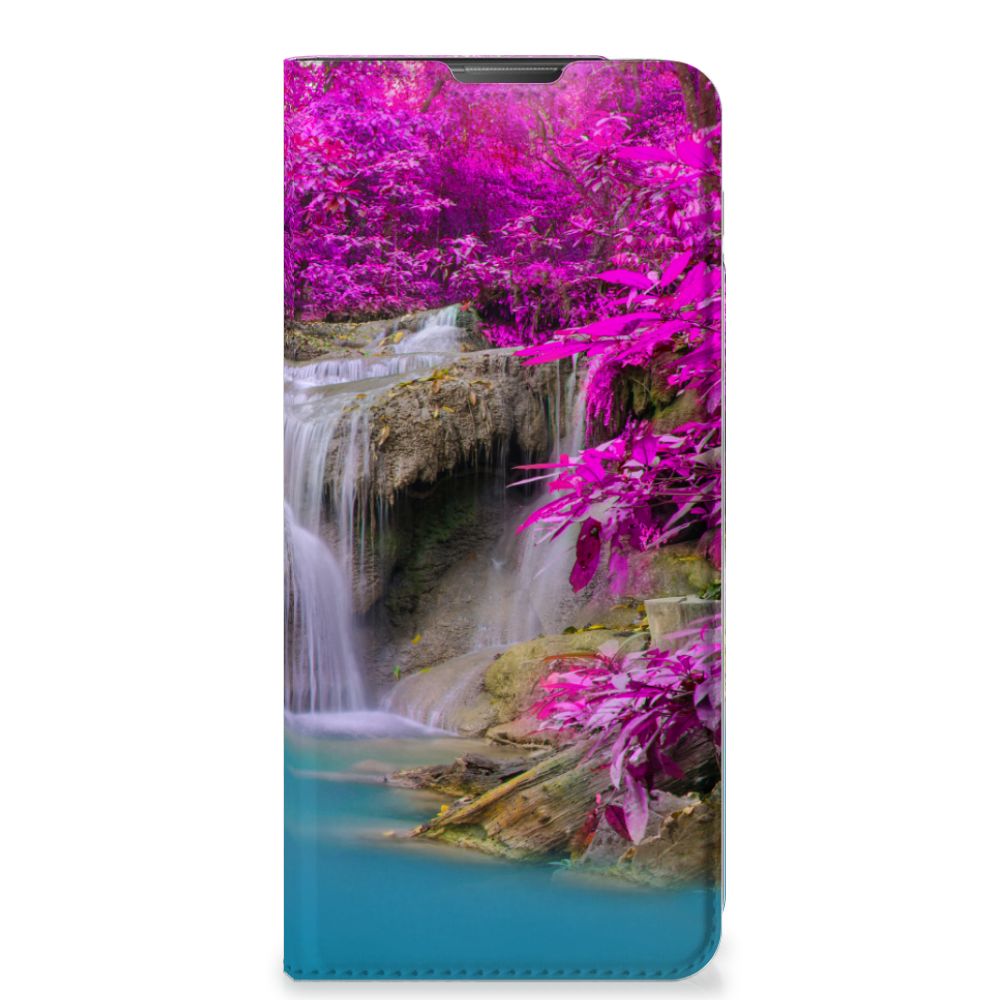 Motorola Moto E20 Book Cover Waterval waterval paars design vooraanzicht