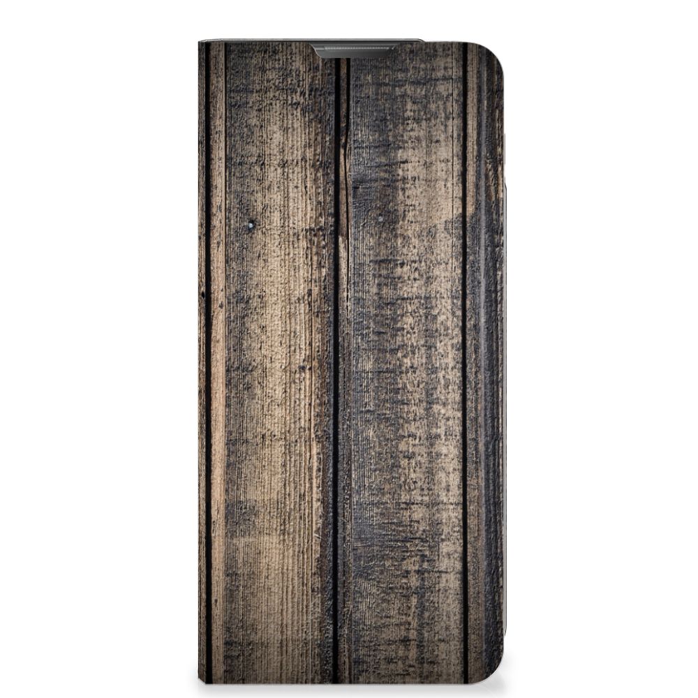 Motorola Moto E20 Book Wallet Case Steigerhout steigerhout voorkant