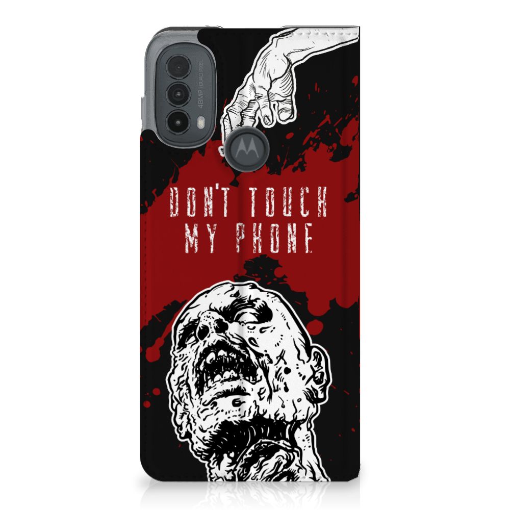 Motorola Moto E20 Design Case Zombie Blood zombie hand blood text