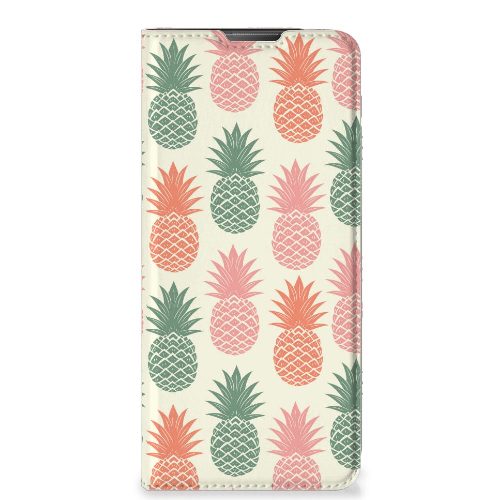 Motorola Moto E20 Flip Style Cover Ananas ananas design voorkant