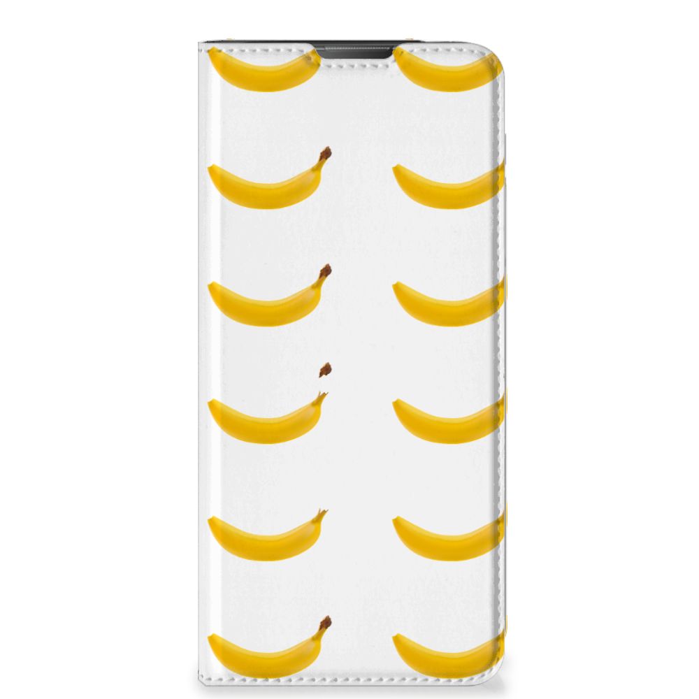 Motorola Moto E20 Flip Style Cover Banana design banaan vooraanzicht