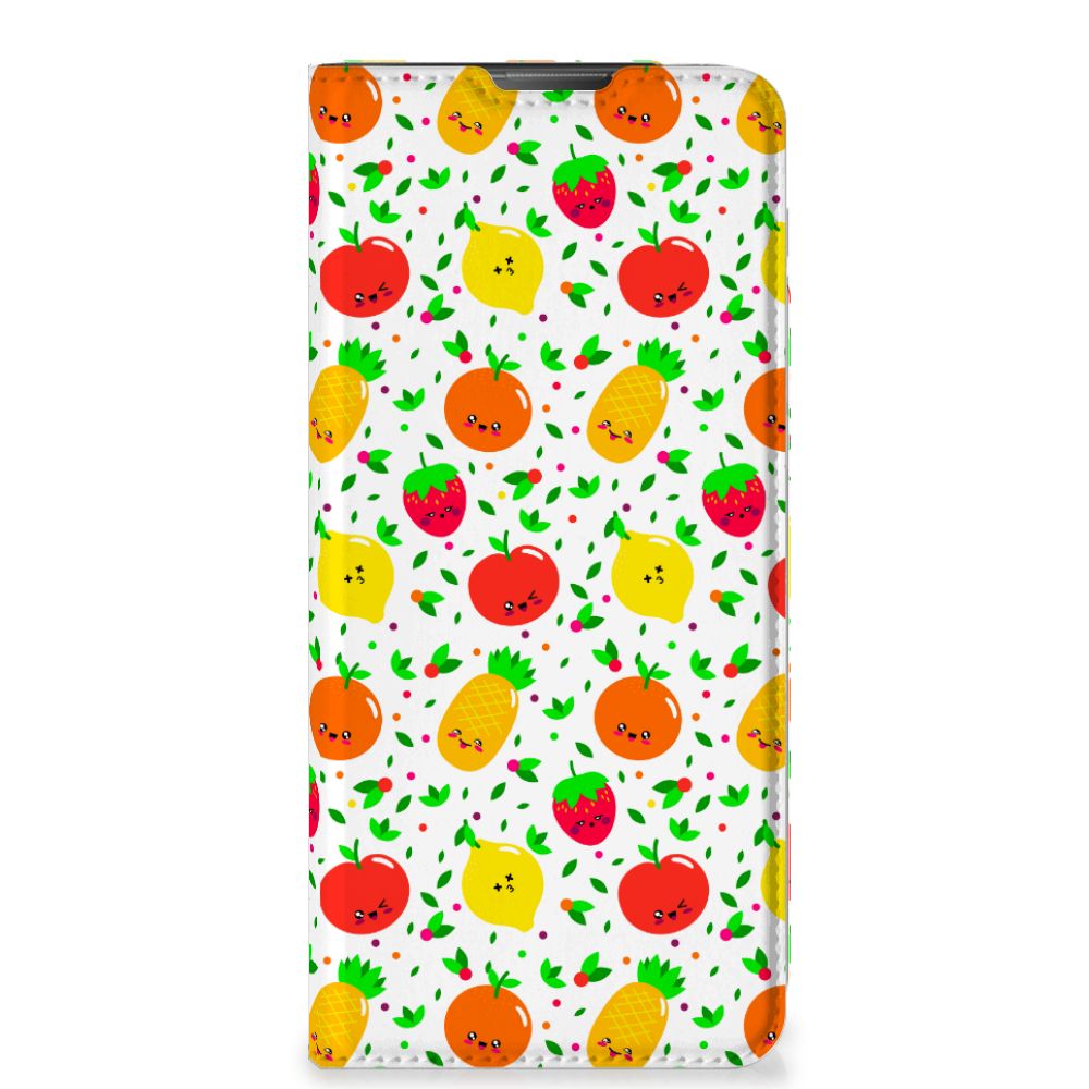 Motorola Moto E20 Flip Style Cover Fruits design fruits vooraan