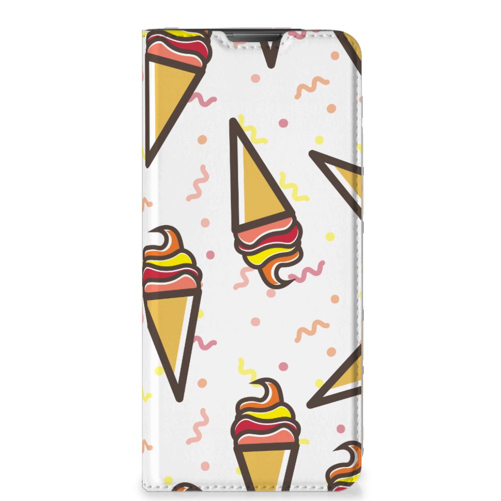 Motorola Moto E20 Flip Style Cover Icecream ijsjes design voorkant
