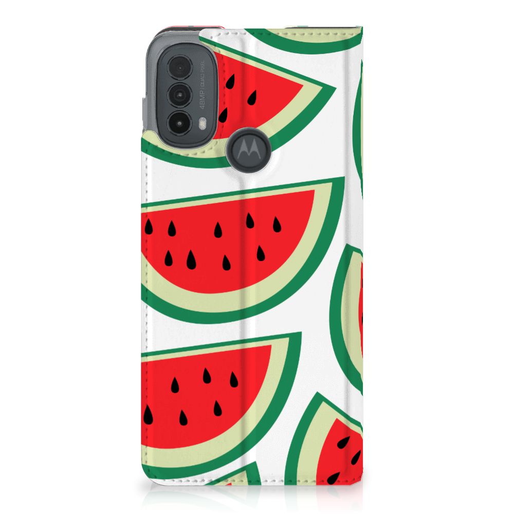 Motorola Moto E20 Flip Style Cover Watermelons design voorkant