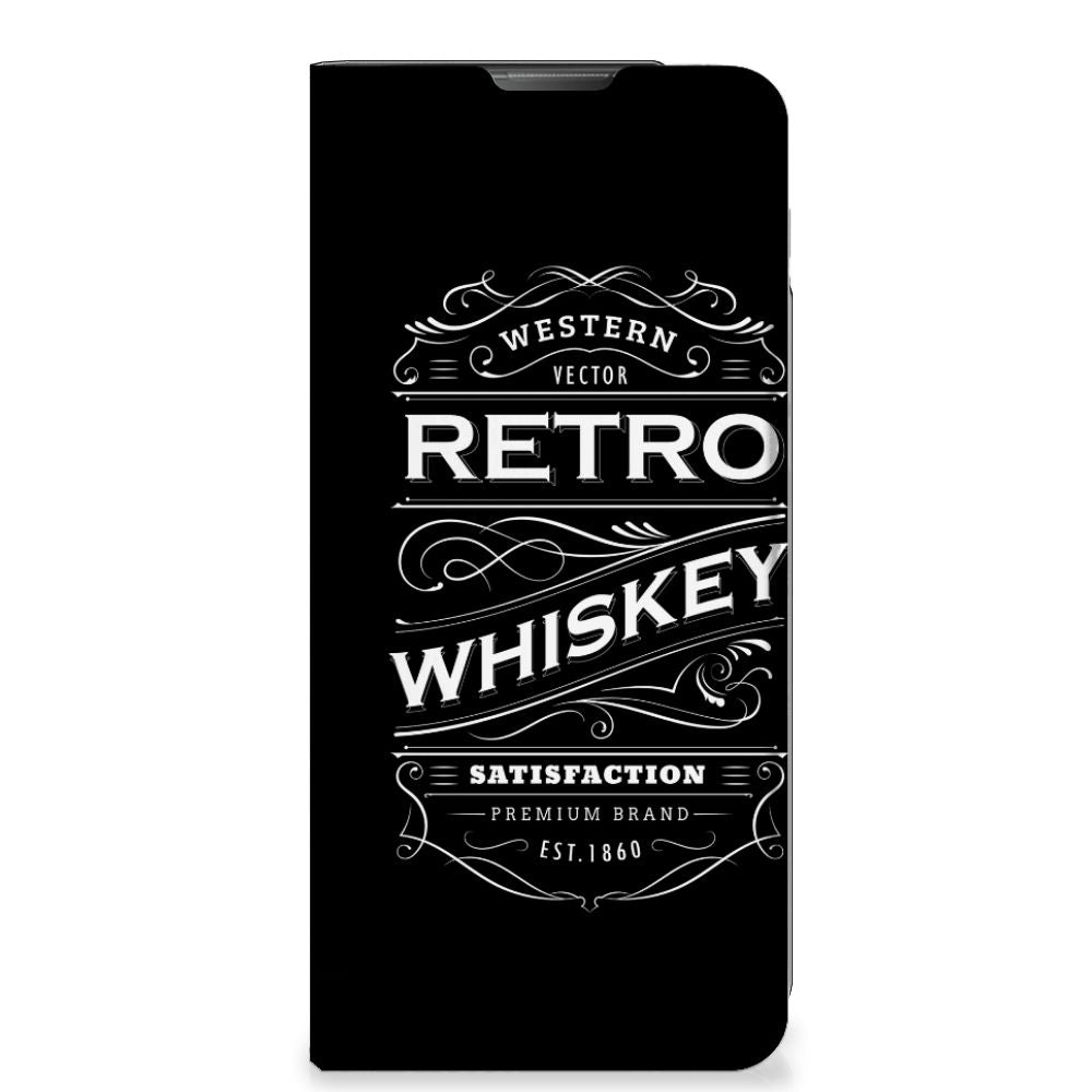 Motorola Moto E20 Flip Style Cover Whiskey retro whisky ontwerp vooraanzicht