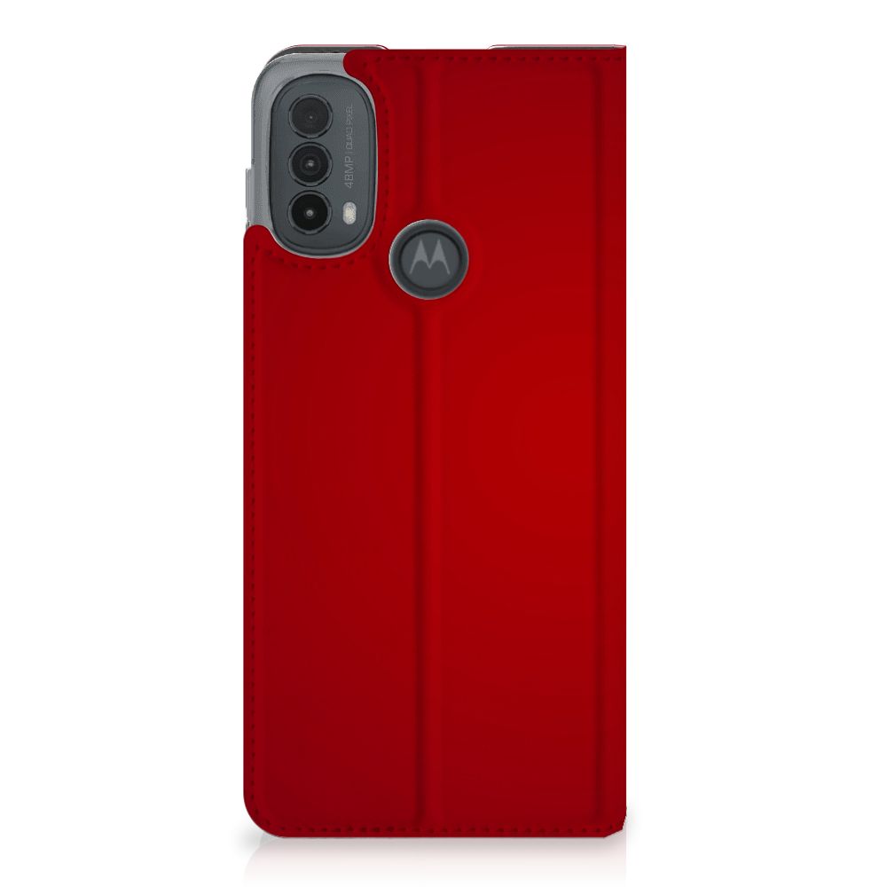 Motorola Moto E20 Hippe Standcase Liefde origineel romantisch cadeau rood achteraanzicht