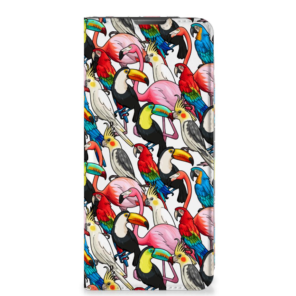 Motorola Moto E20 Hoesje maken Birds design vogels kleurrijk aanzicht