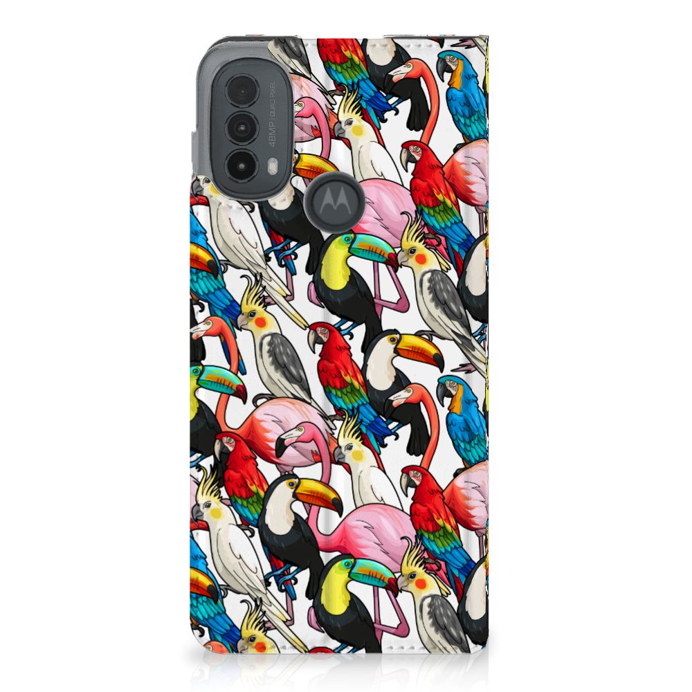 Motorola Moto E20 Hoesje maken Birds design vogels aanzicht