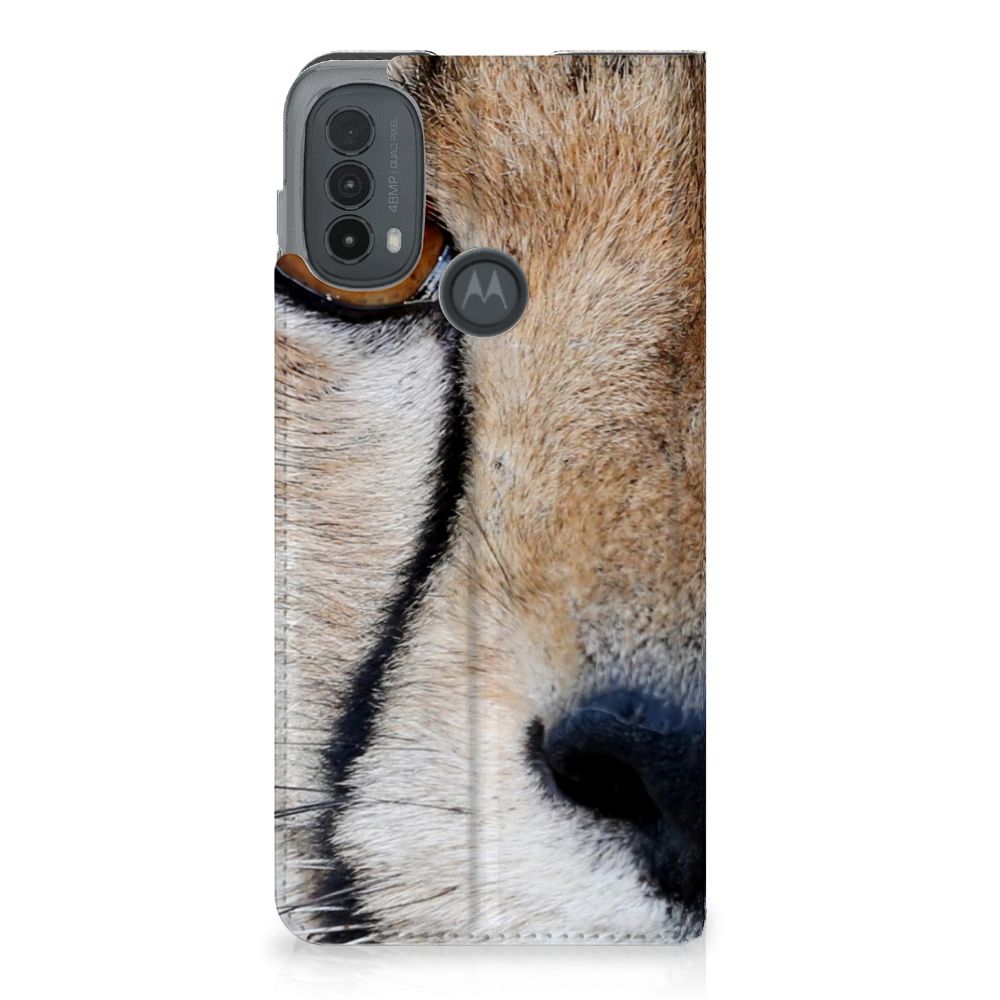 Motorola Moto E20 Hoesje maken Cheetah hoesmateriaal cheetah close-up