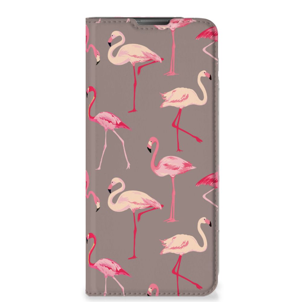 Motorola Moto E20 Hoesje maken Flamingo flamingo ontwerp voorkant